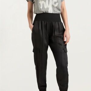 Cinq à Sept Black Cargo Joggers